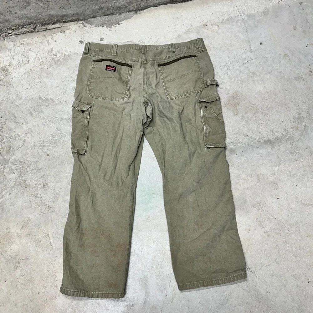 Wrangler Workwear Men Khaki Cargo Pants Utility Work‎ Pants Size 42x34